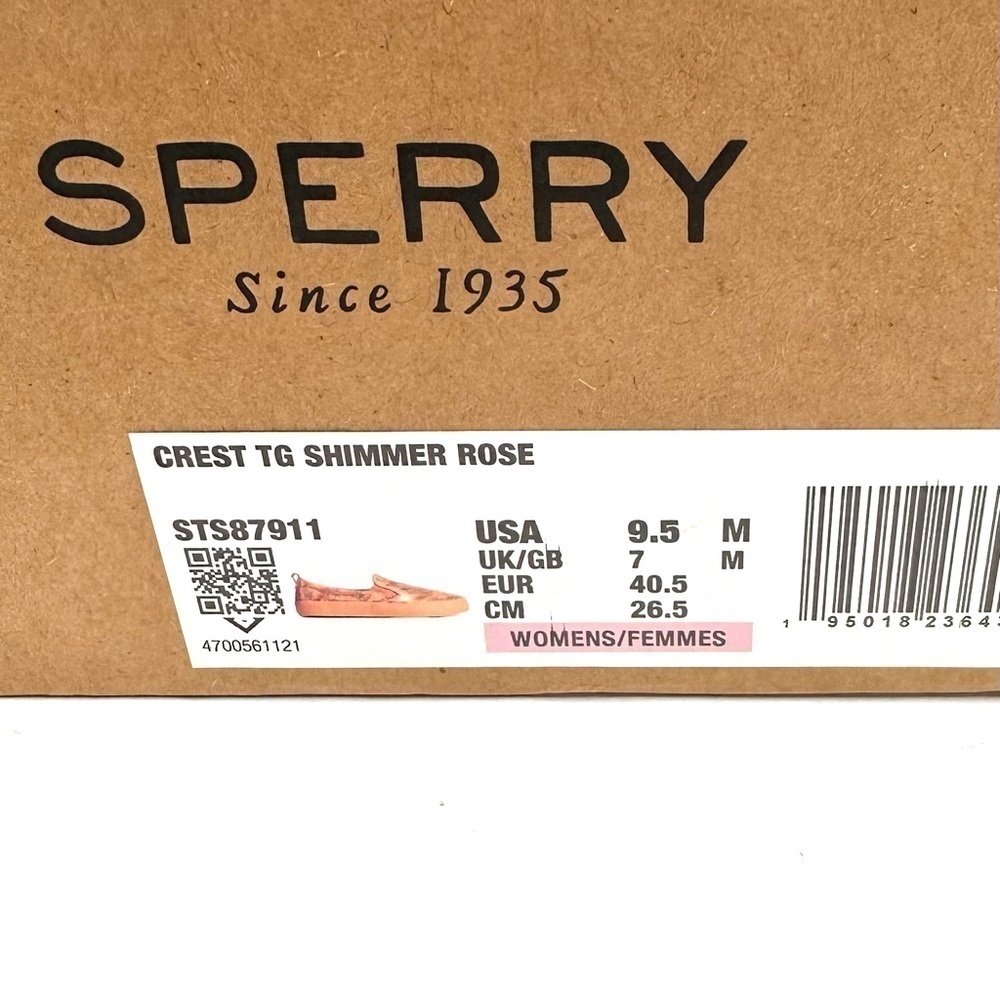 NWT Sperry Shimmer Rose Crest TG Metallic Leather Sneaker slip-on gold 9.5 NIB - Picture 15 of 16